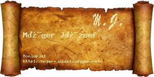 Móger József névjegykártya